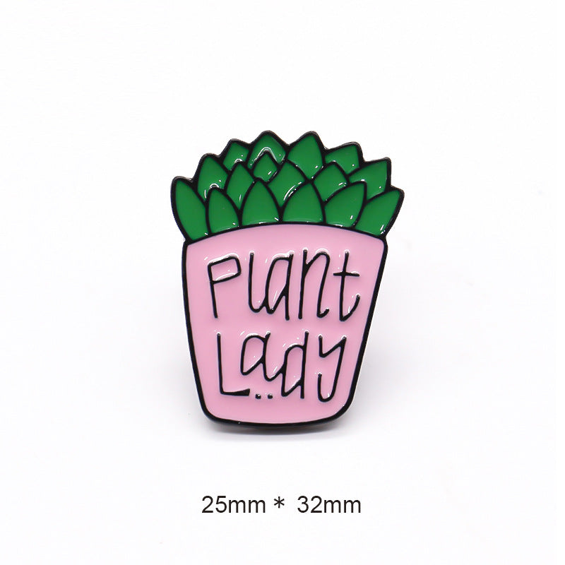 Collectible Charms Plant Lady Metal Pins