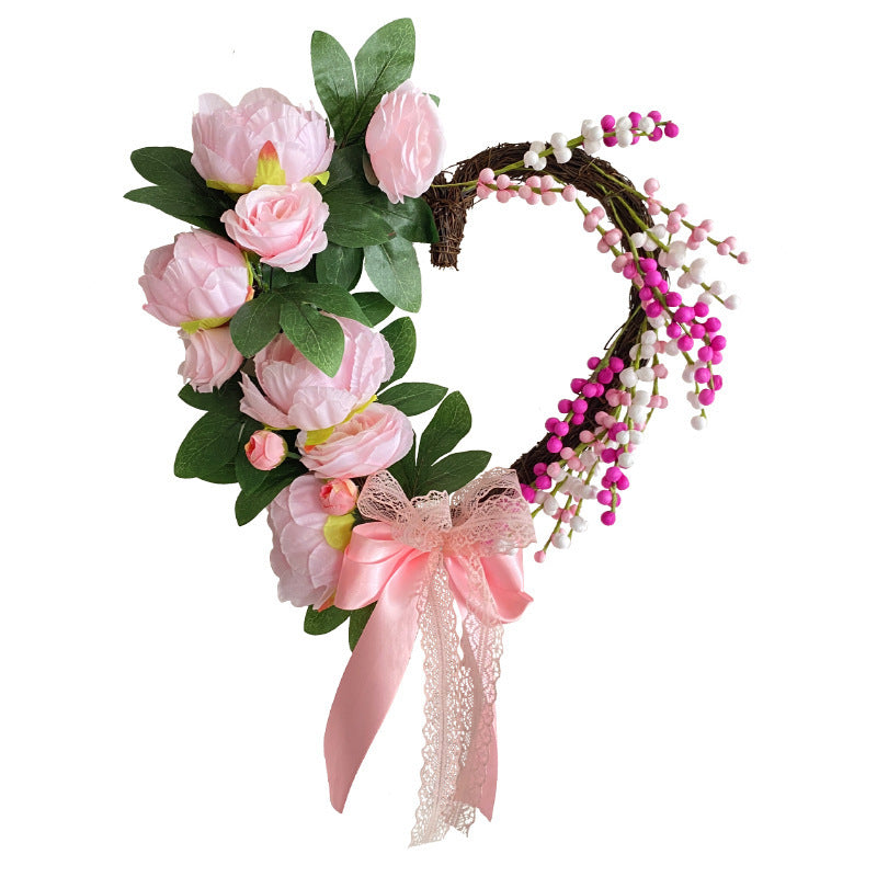 Flower Door Wreath for Valentine's Day