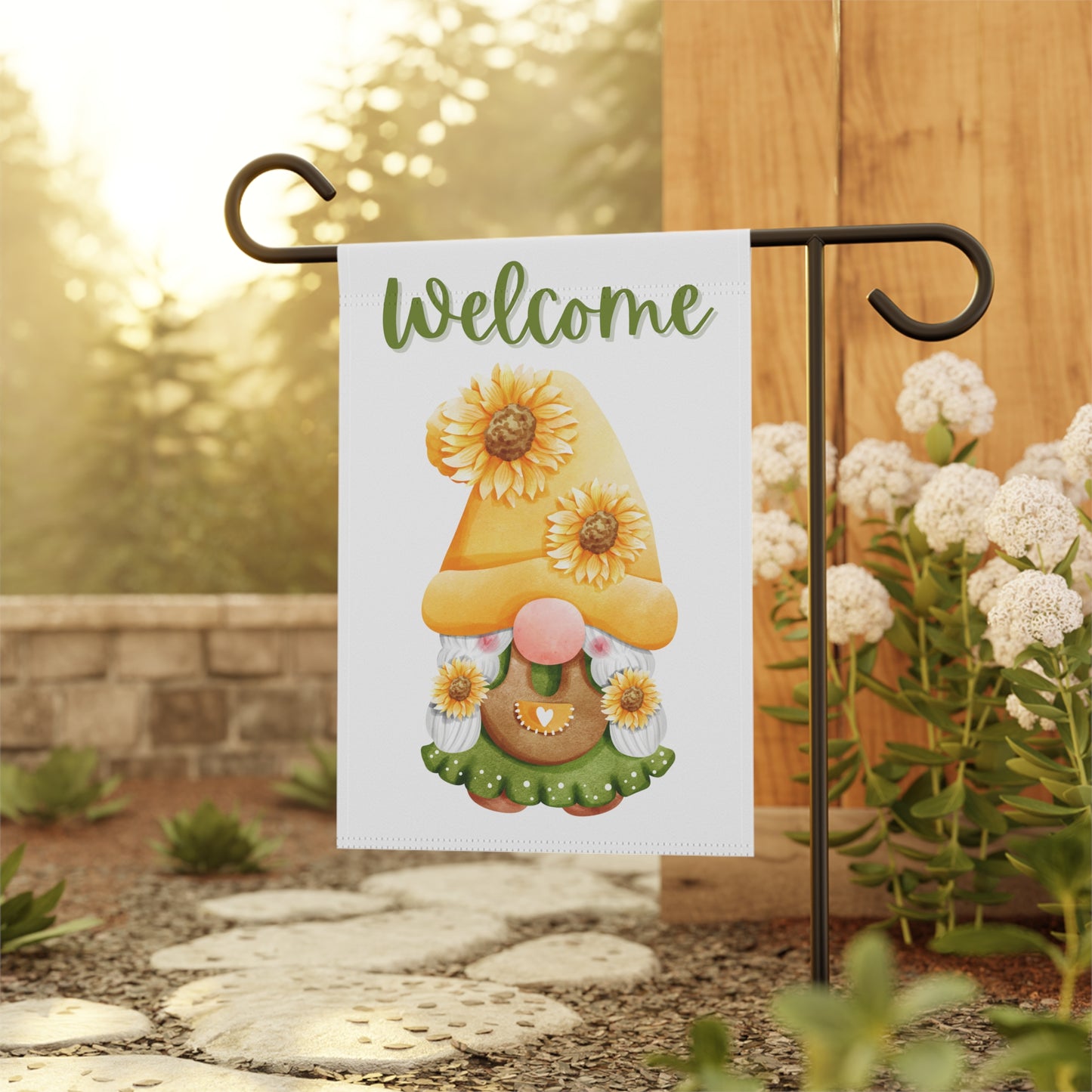 Garden & House Welcome Little Gnome Banner or Flag