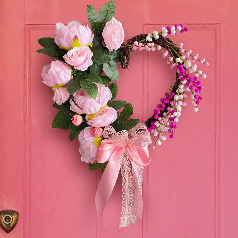 Flower Door Wreath for Valentine's Day