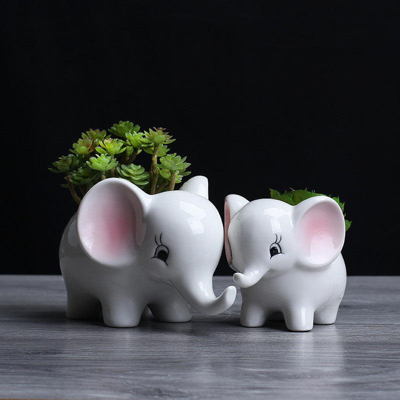 A Mother's Love ♡ Ceramic Elephant Flowerpots