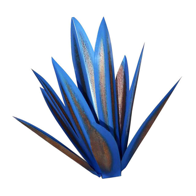 Turquoise and Copper Agave Plant: Metal Garden Sculpture