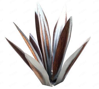 Turquoise and Copper Agave Plant: Metal Garden Sculpture