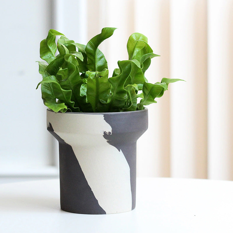 Chocolate Swirl Ceramic Planters