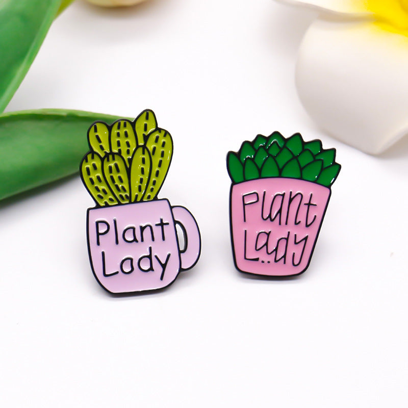 Collectible Charms Plant Lady Metal Pins