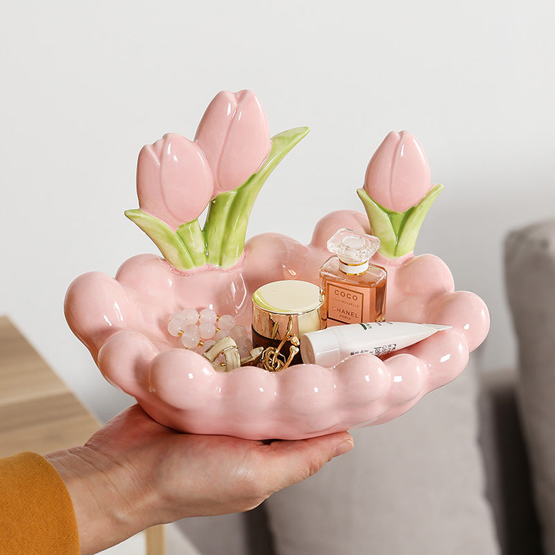 Ceramic Tulips - Storage Bowl Home Deco