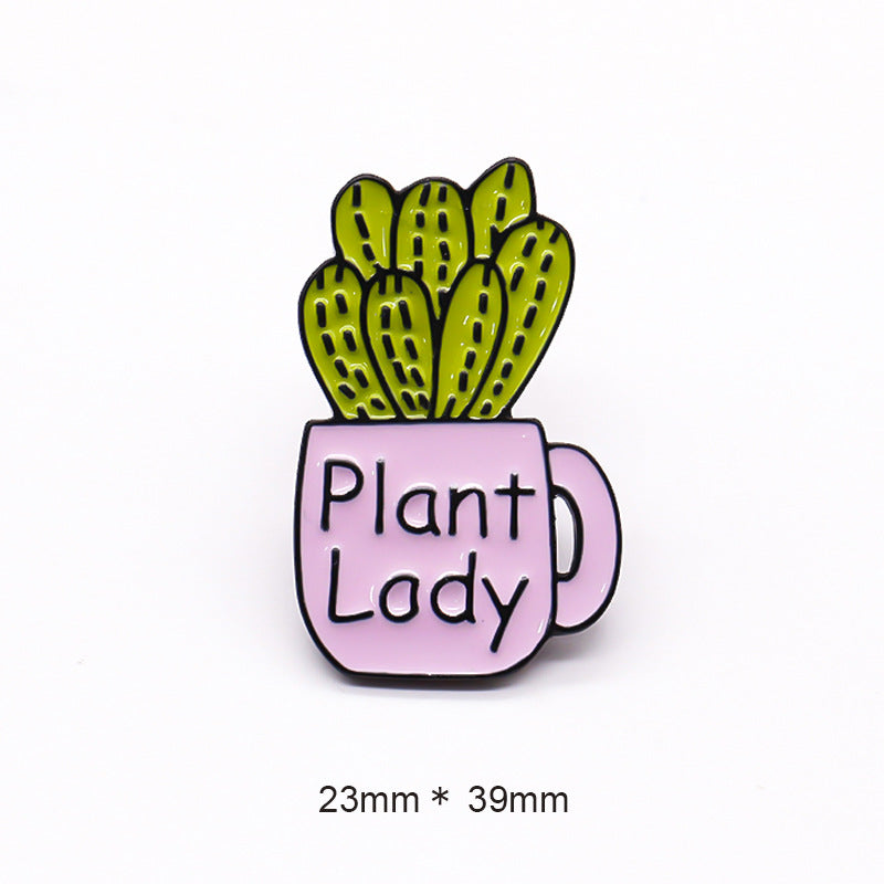 Collectible Charms Plant Lady Metal Pins