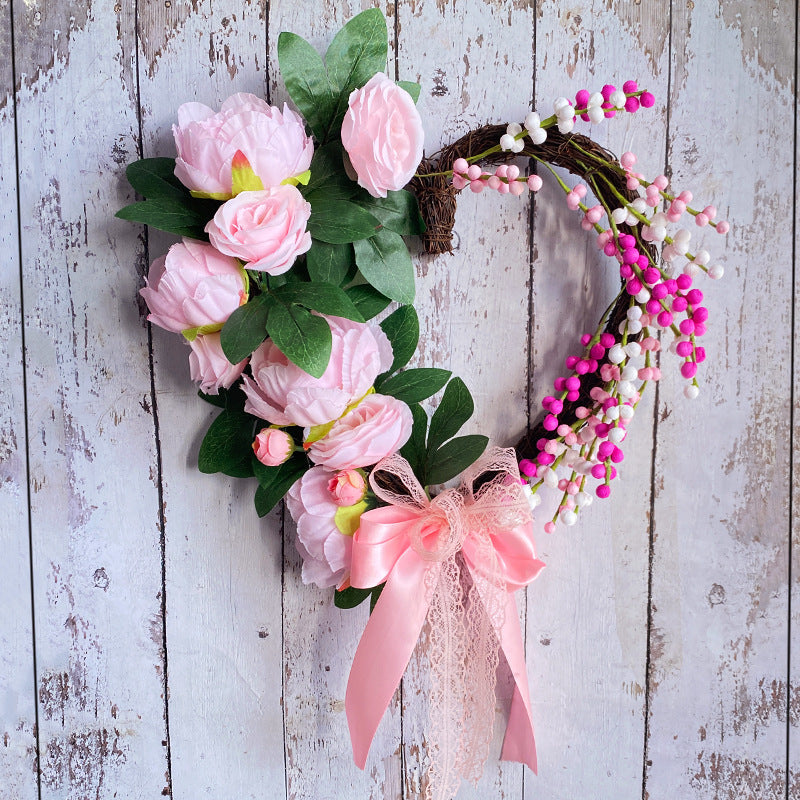 Flower Door Wreath for Valentine's Day