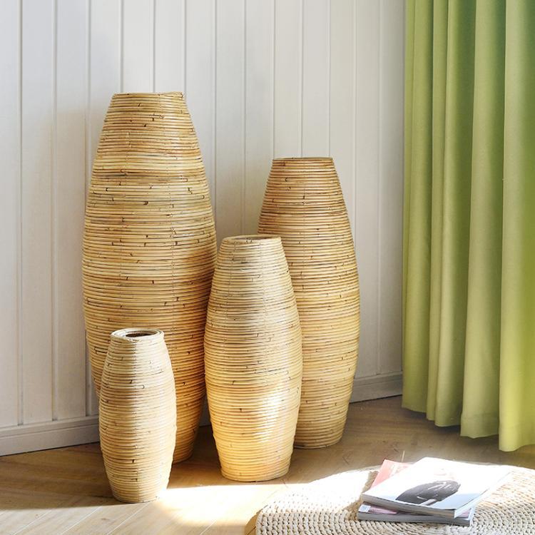 Naturally Modern: Rattan Weave Vase Collection