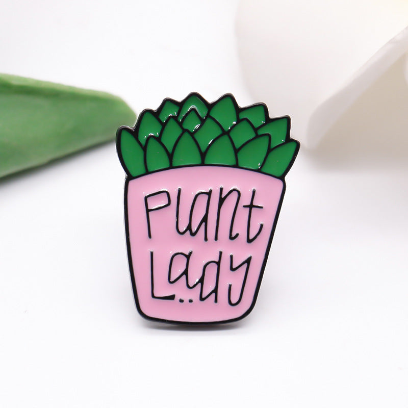 Collectible Charms Plant Lady Metal Pins