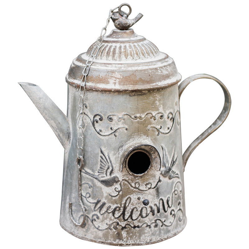 Recycled Charm-  Antique Watering Can turned Birdhouse