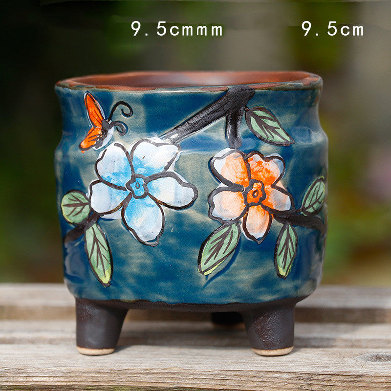 Blooms in Blue: Ceramic Planter