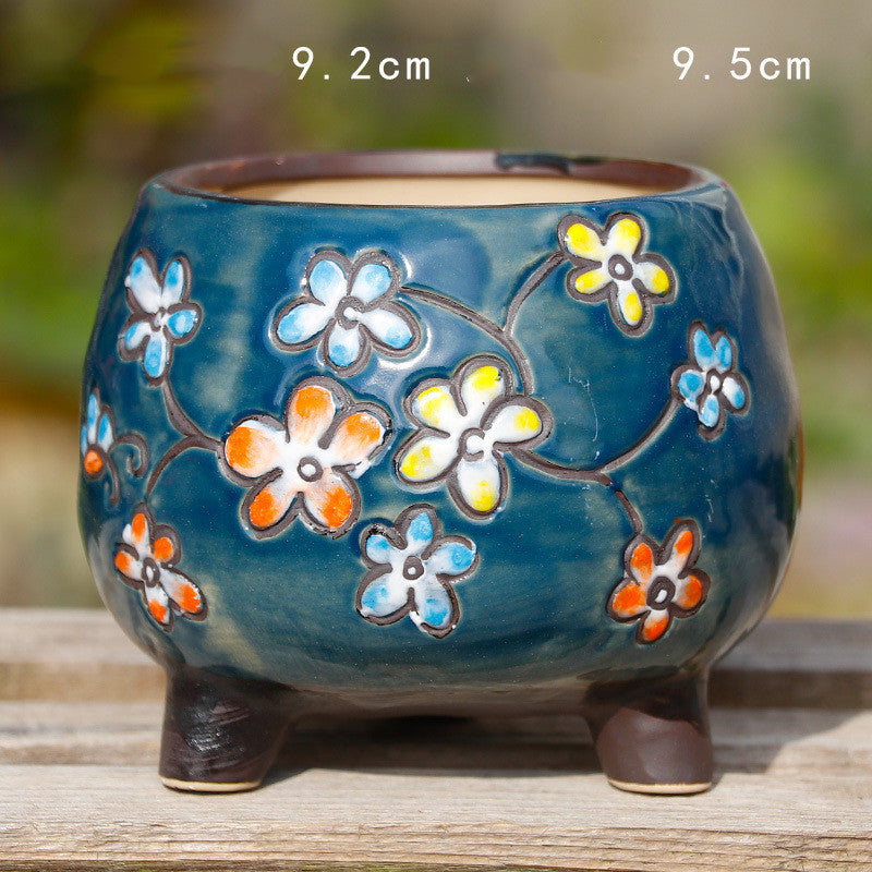 Blooms in Blue: Ceramic Planter