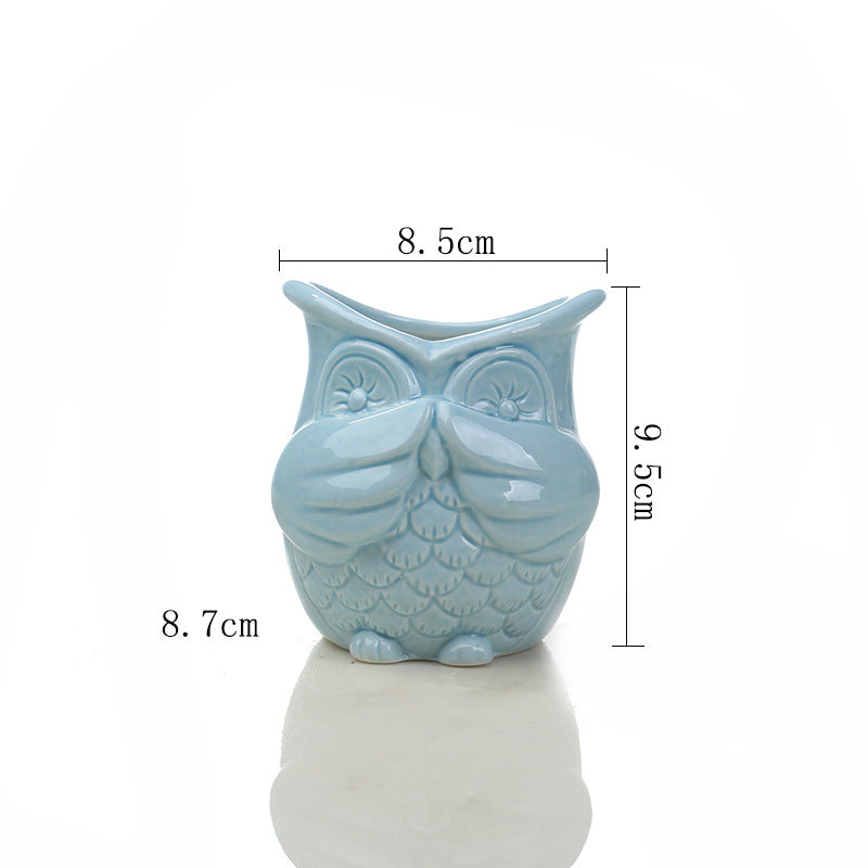 Three Wise Owls Ceramic Set