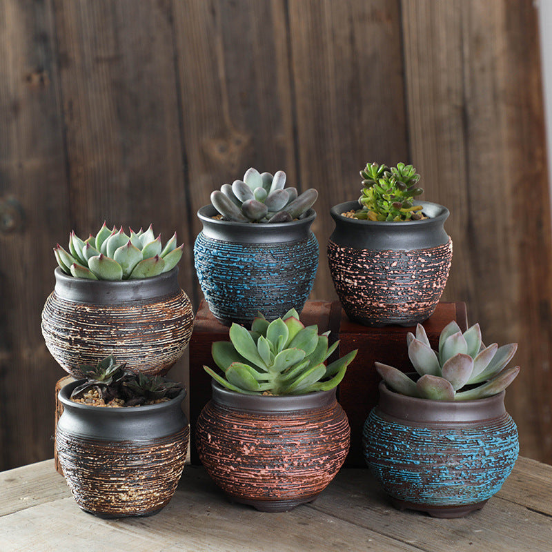 Shadows of Fire and Ice Ceramic Planter Set