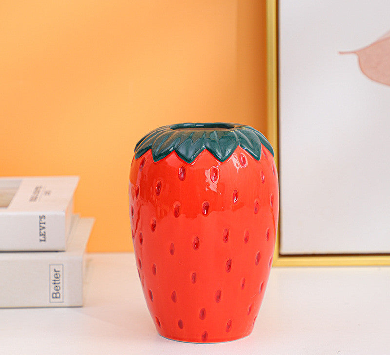 Strawberry Delight Ceramic Vase Planter