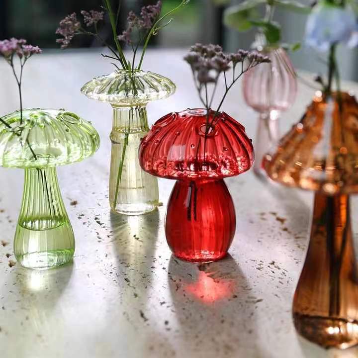 Mushrooms in Glass: Blossoms Vase Collection