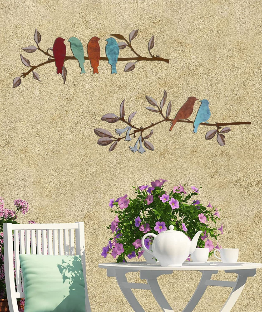 Birds in a Line: Metal Wall Art