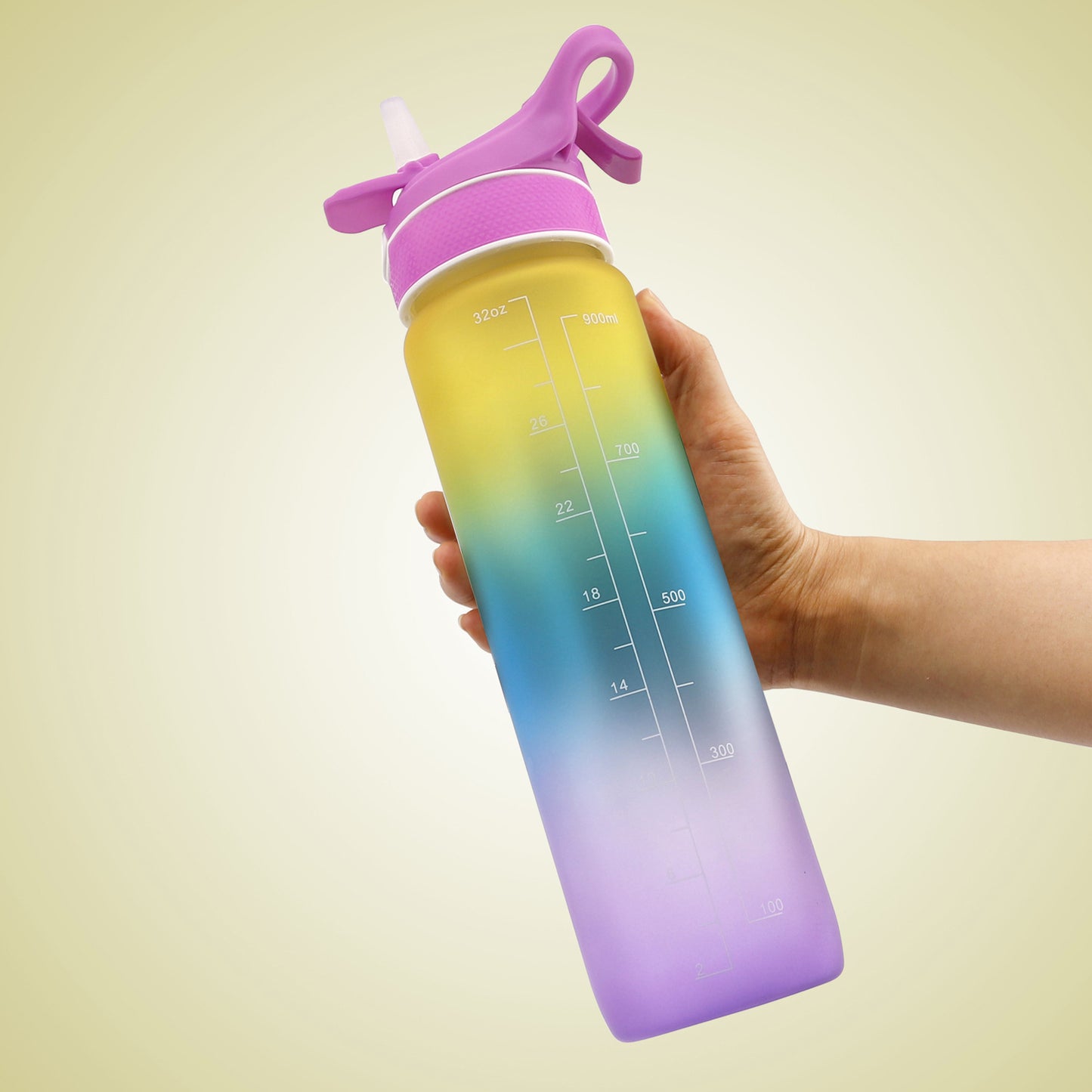 Misting Water Bottle with Straw and Cooling Mist Spray