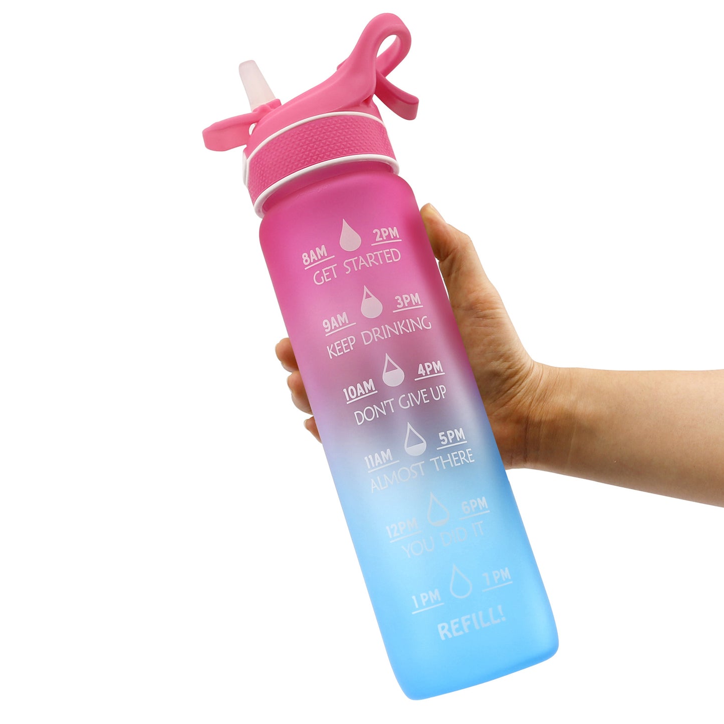 Misting Water Bottle with Straw and Cooling Mist Spray