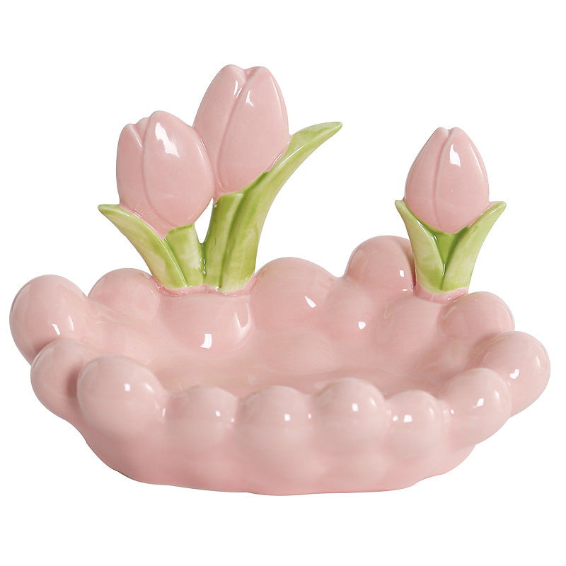 Ceramic Tulips - Storage Bowl Home Deco