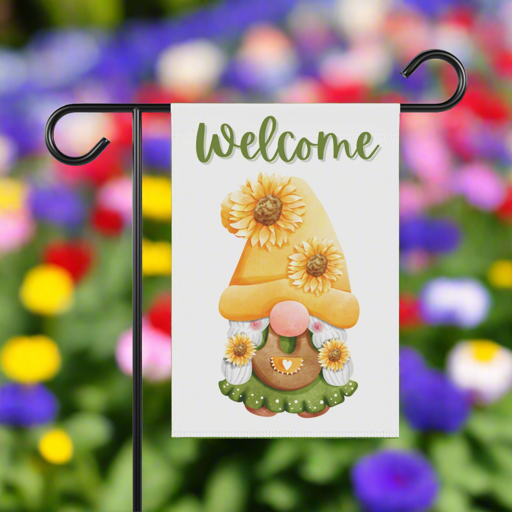 Garden & House Welcome Little Gnome Banner or Flag