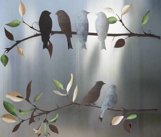 Birds in a Line: Metal Wall Art