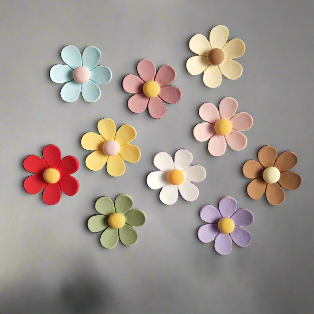 10 pc Cheerful Flowers Fridge Magnets