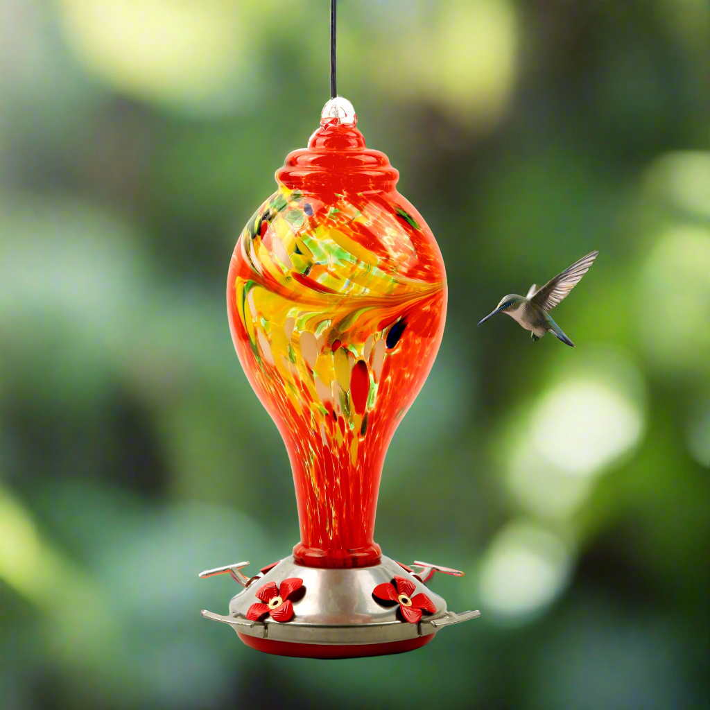 Sweet Bursts of Color:  Stained Glass Hummingbird Feeder