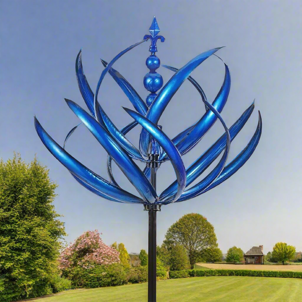 Mesmerizing Metals:  Rotating Windmill Sculpture