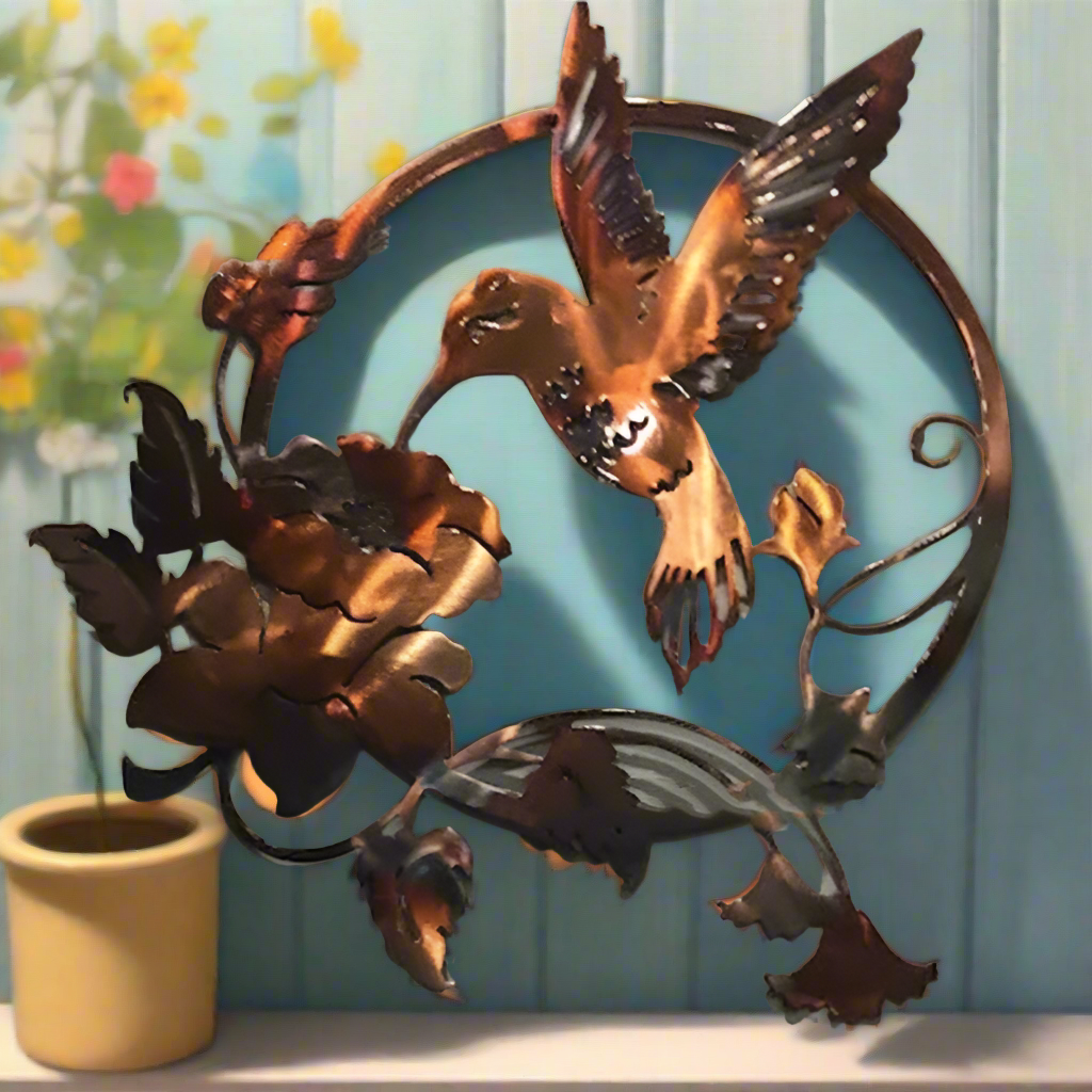 Metal Hummingbird Wall Art Pendant