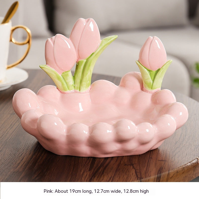 Ceramic Tulips - Storage Bowl Home Deco