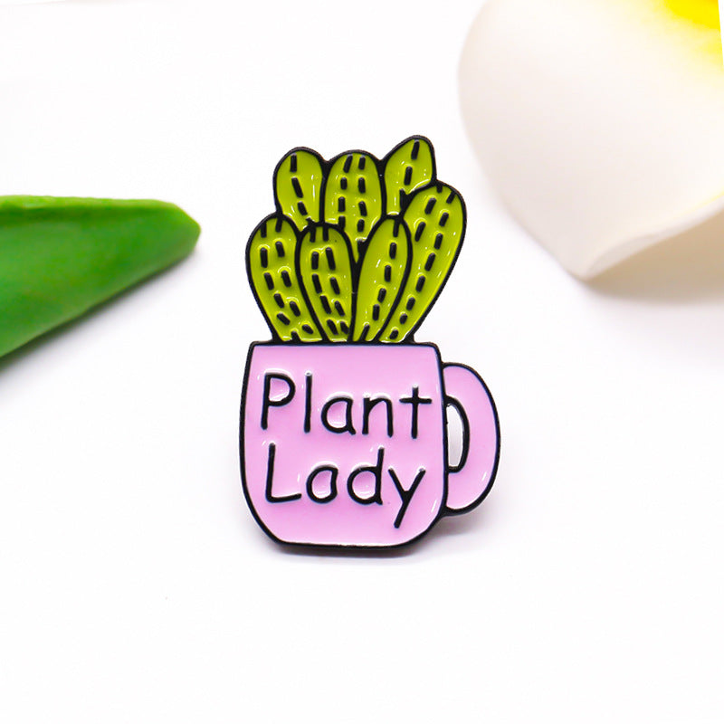 Collectible Charms Plant Lady Metal Pins