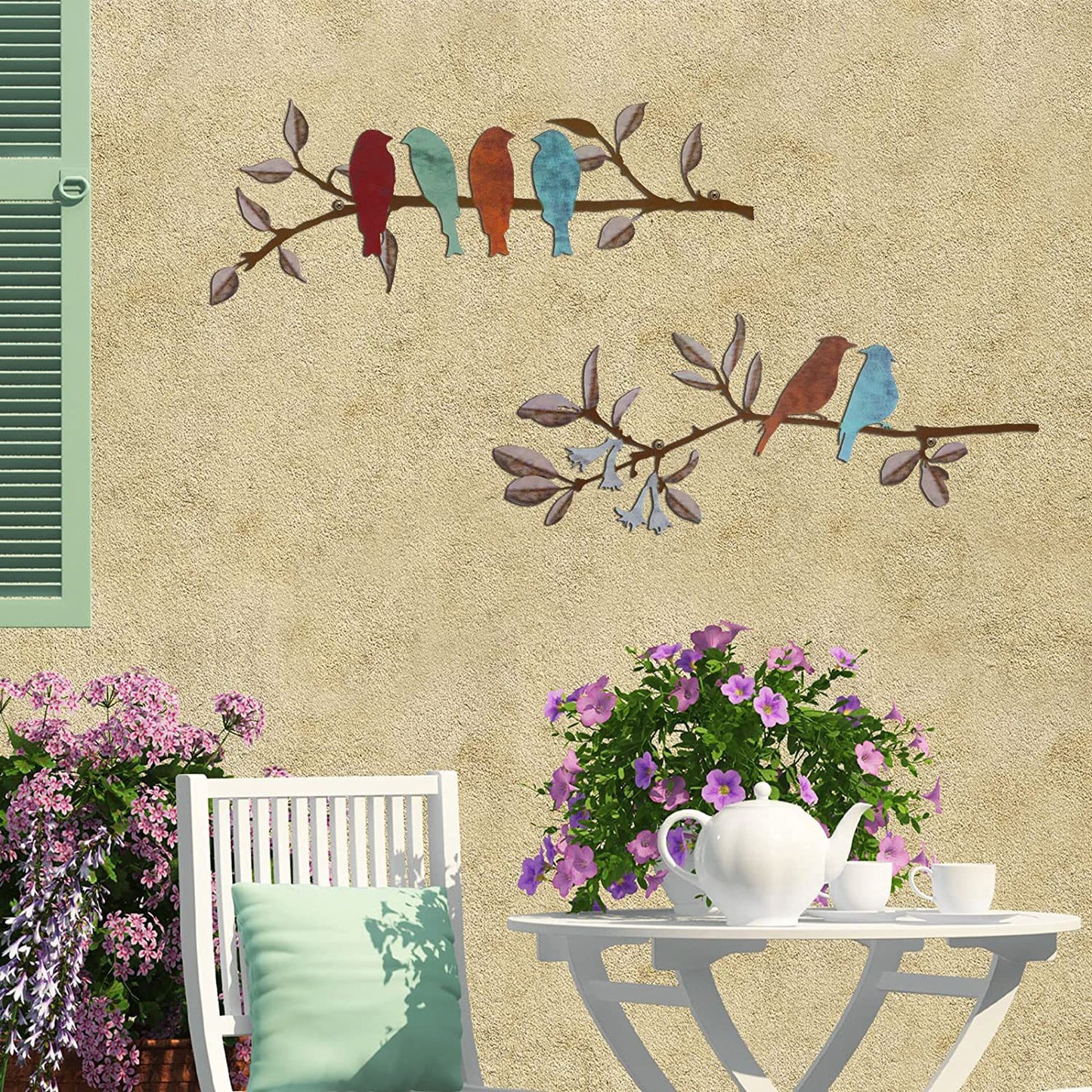 Birds in a Line: Metal Wall Art