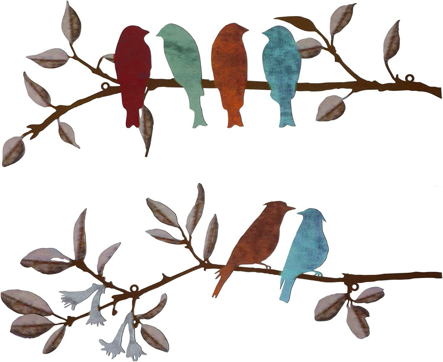 Birds in a Line: Metal Wall Art