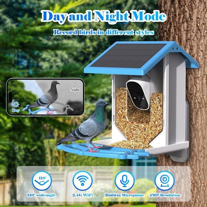 Smart Solar-Powered Bird Feeder With Camera