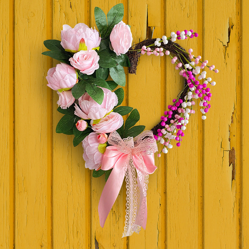 Flower Door Wreath for Valentine's Day