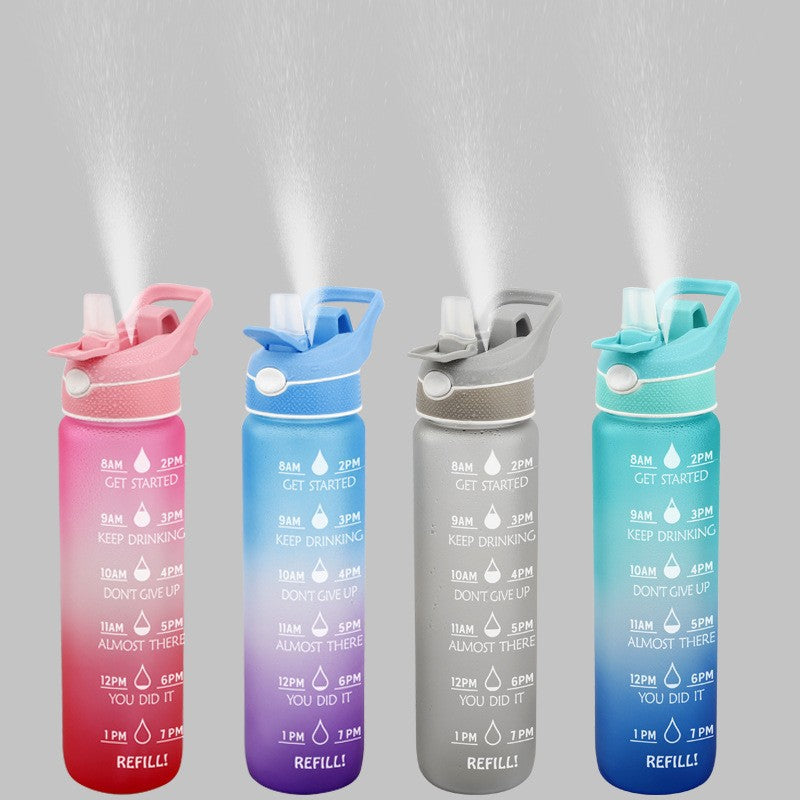 Misting Water Bottle with Straw and Cooling Mist Spray