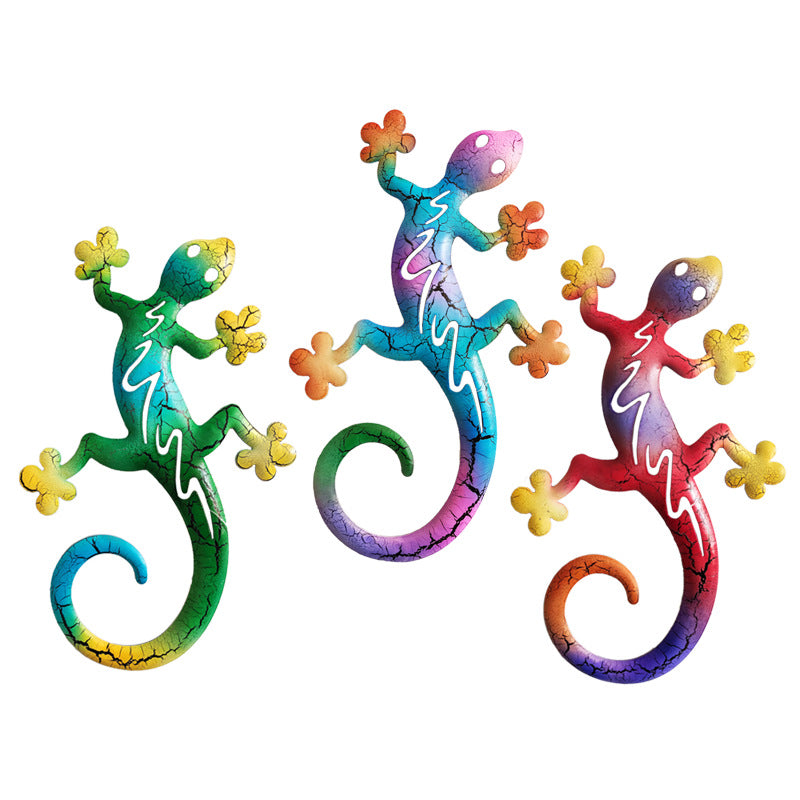 Gecko Friends Metal Wall Art