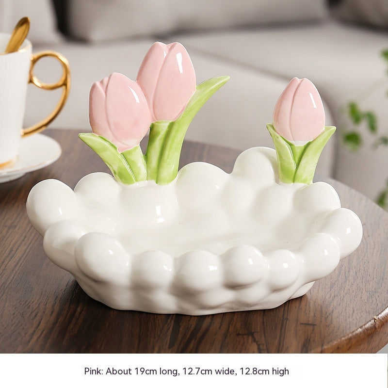 Ceramic Tulips - Storage Bowl Home Deco